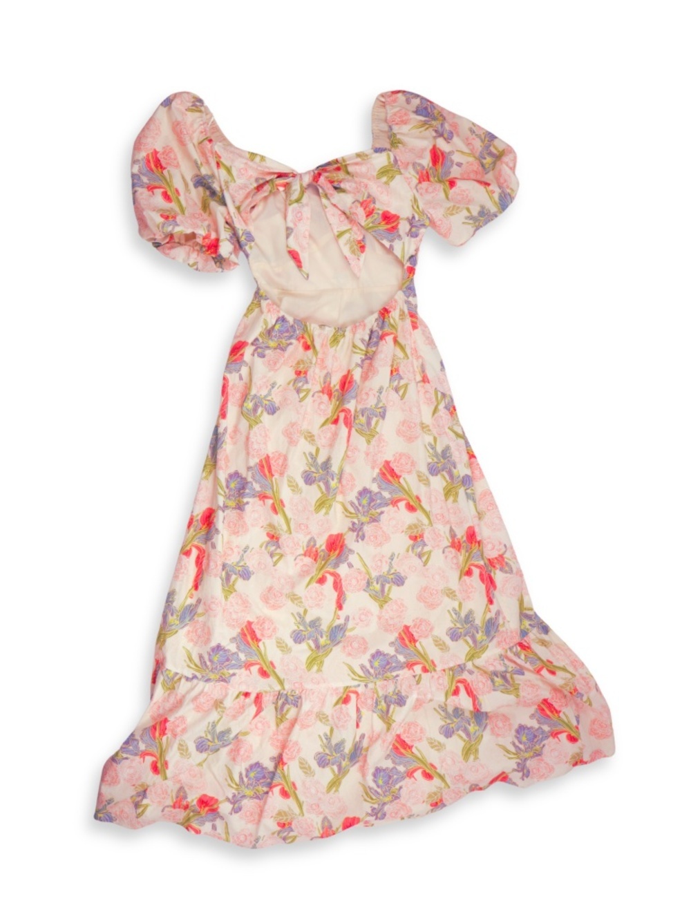 NWT English Factory Floral Maxi Dress Sweetheart Puff Sleeve Size S - Picture 3 of 10